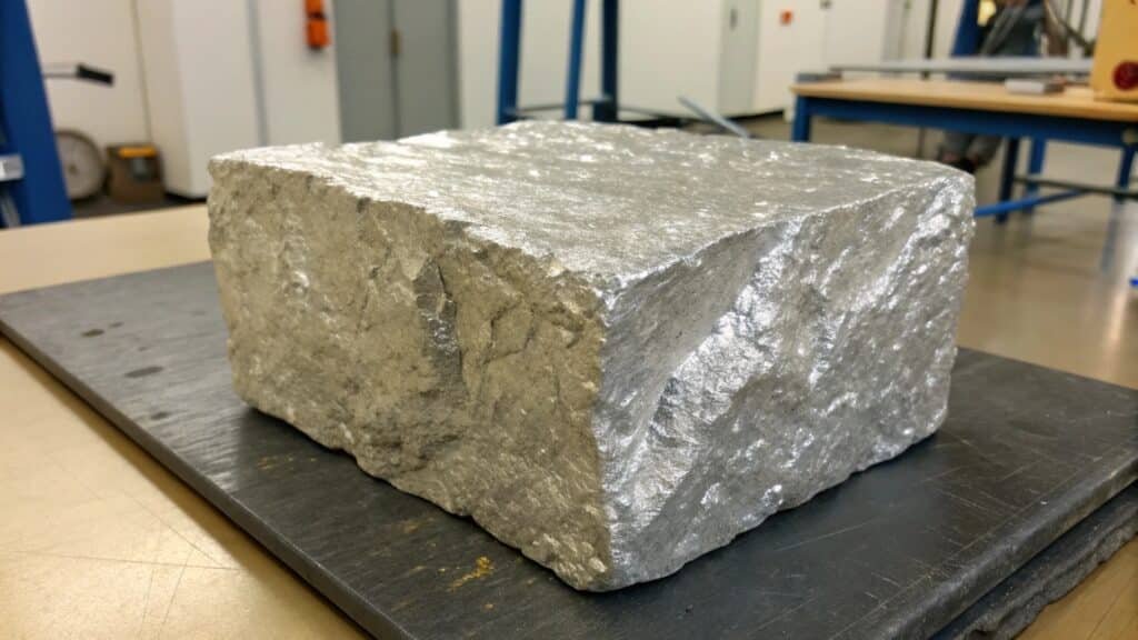 A simple animated graphic showing layers of atoms in an FCC lattice sliding smoothly over one another under pressure.